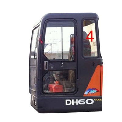 Замена заднего лобового стекла экскаватора DAEWOO DH55 стеклянная закалила