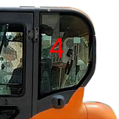 Положение NO.4 левой двери стекла DX60-9 DX70 DOOSAN заднее