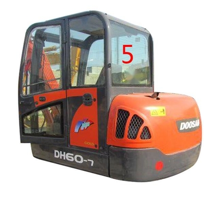 Положение NO.5 кабины машины конструкции OEM DOOSAN стеклянное заднее бортовое