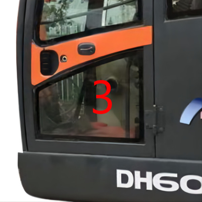 Зеленая низшая должность NO.3 левой двери замены экскаватора DOOSAN стеклянная закаленная стеклянная