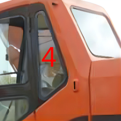 ISO закалил стекло для положения NO.4 левой двери лобового стекла DOOSAN заднего