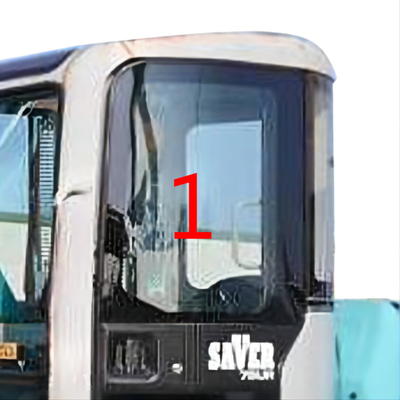 Дверь стекла 5mm экскаватора большой сопротивляемости ударам KOBELCO толстая левая вверх по положению NO.1
