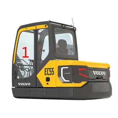 Замена окна землекопа положения NO.1 левой двери лобового стекла EC55 VOLVO стеклянная