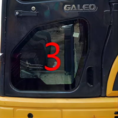 Замена окна землекопа низшей должности NO.3 левой двери кабины KOMATSU PC55MR OEM стеклянная