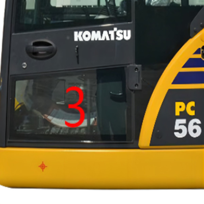Замена окна низшей должности NO.3 левой двери кабины KOMATSU PC6-7 PC56 OEM стеклянная